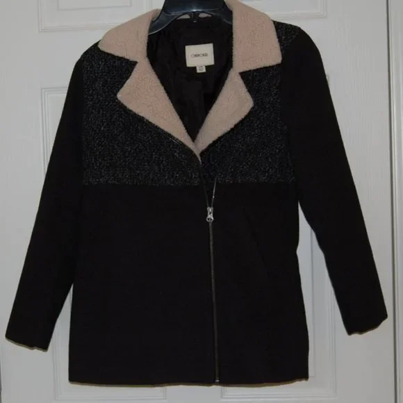 Cherokee Girls L (Bust:34"), Winter Coat with Off Center Zip Closure, Dark Gray - Picture 10 of 12